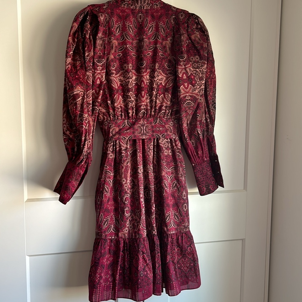 Kobi Halperin Ashlee Paisley-Print Balloon-Sleeve Dress. Size XS - Picture 4 of 4